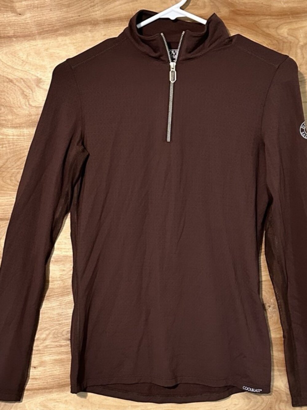 Dover Saddlery Woman XS 1/4 Zip Long Sleeve Riding Shirt Coolblast brown Mesh